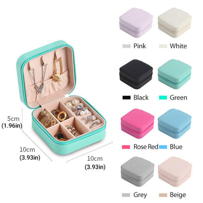 Travel Jewelry Organizer Box Portable Leather Storage Ornaments Ring Earrings