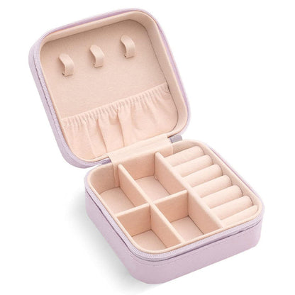 Travel Jewelry Organizer Box Portable Leather Storage Ornaments Ring Earrings