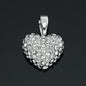 925 Sterling Silver Plated Crystal Heart Pendant - USA Made-1