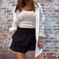 Linen Shorts in Black | Soft European Linen