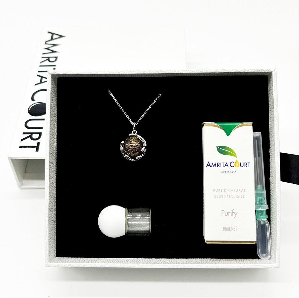 Planet Murano Aroma Necklace - Plutonian Amethyst | Energy & Healing | Diffuse on the go