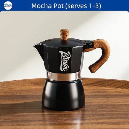 300ml Moka Pot - Italian Espresso Stovetop Coffee Maker for Home Baristas