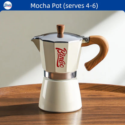 300ml Moka Pot - Italian Espresso Stovetop Coffee Maker for Home Baristas