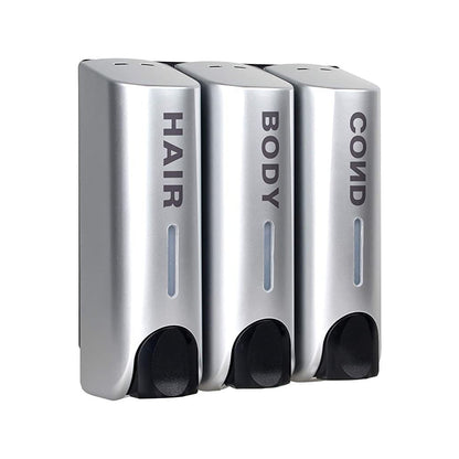 3 Sizes Soap Dispenser Wall Mount Hand Wash Bathroom Shampoo Shower Liquid Manual-7