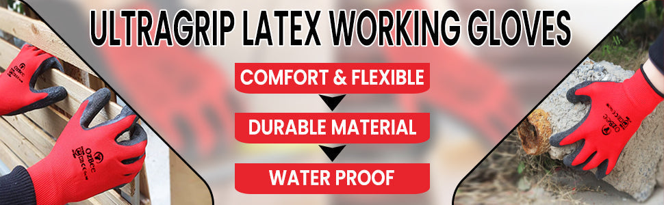 Work Gloves Latex Coated General Purpose Hand Protection Garden Mechanic 120 Pairs