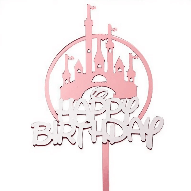 Happy Birthday Anniversary Wedding Cake Flowers Topper Acrylic Party Decorations