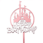 Happy Birthday Anniversary Wedding Cake Flowers Topper Acrylic Party Decorations