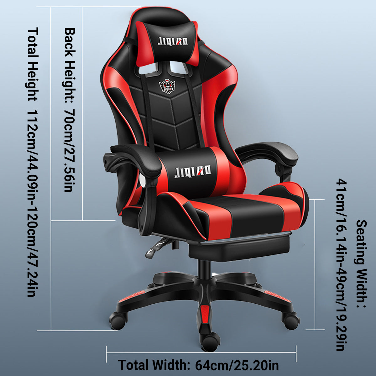 Gaming Chair Ergonomic High Back Chair with Lumbar Support Pillow and Headrest-2
