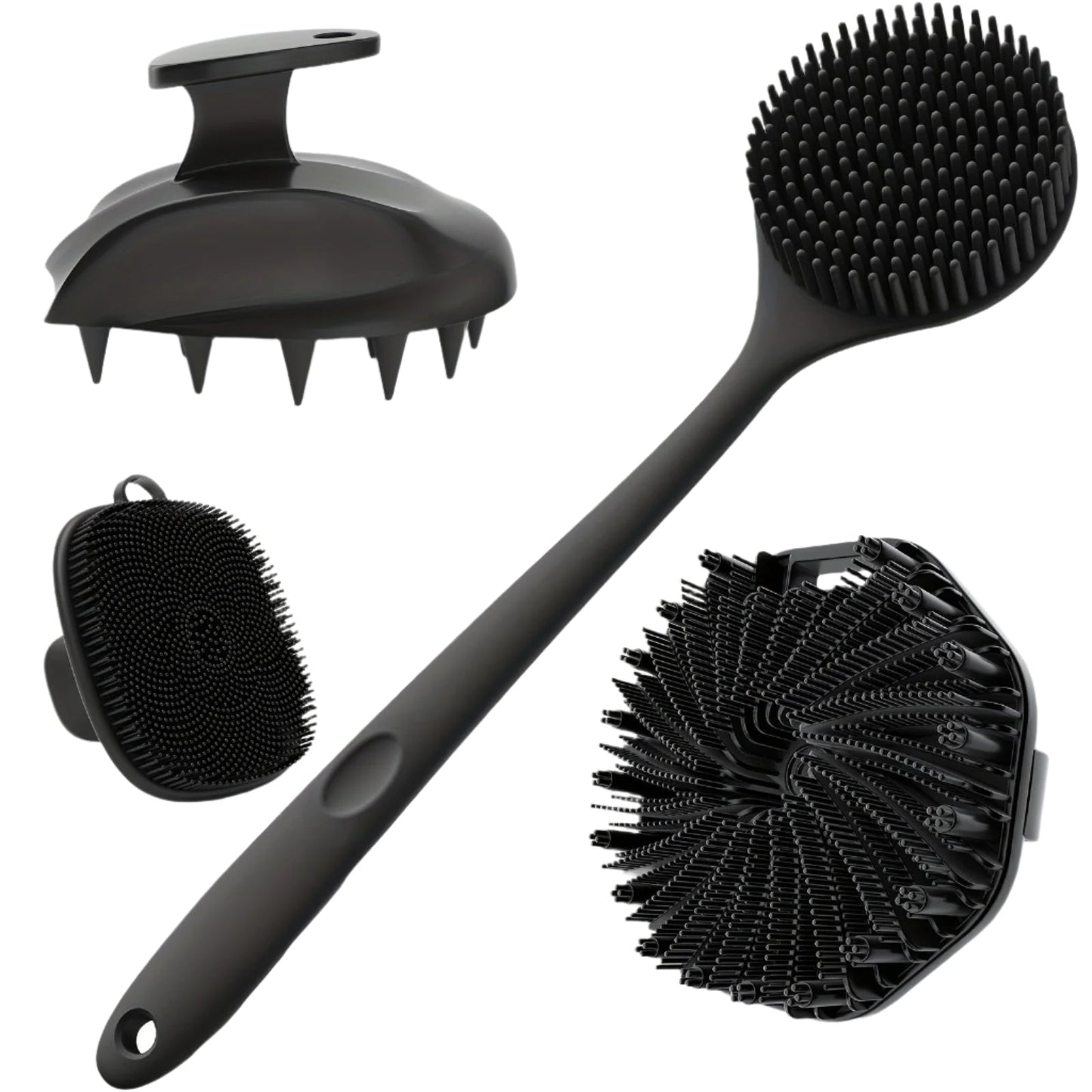 NNETM Silicone Bath Brush Set Gentle Exfoliating (4pcs)-0
