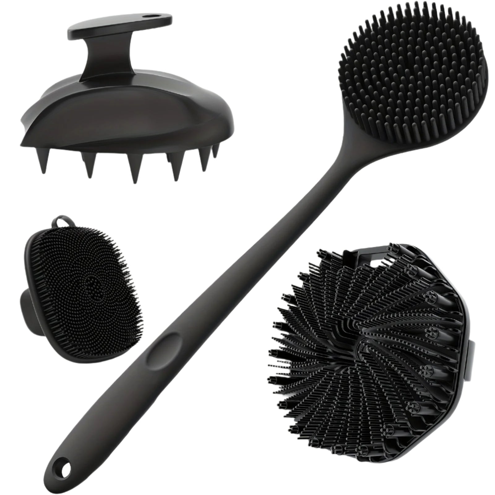 NNETM Silicone Bath Brush Set Gentle Exfoliating (4pcs)-0