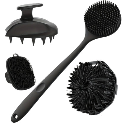 NNETM Silicone Bath Brush Set Gentle Exfoliating (4pcs)-0