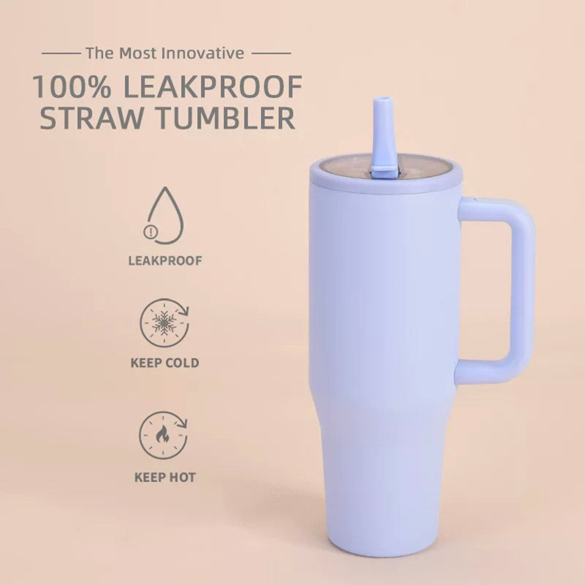 Travel Tumbler 40oz Stainless Steel Insulated Mug with Lid Handle for Drinks-4