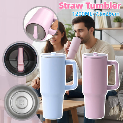 Travel Tumbler 40oz Stainless Steel Insulated Mug with Lid Handle for Drinks-0