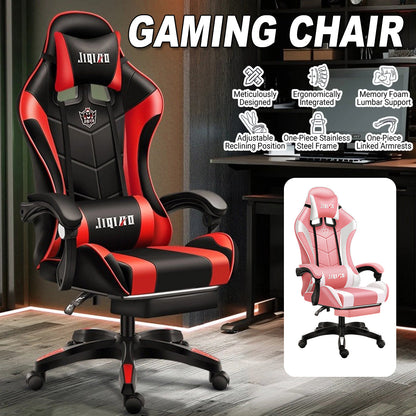 Gaming Chair Ergonomic High Back Chair with Lumbar Support Pillow and Headrest-0