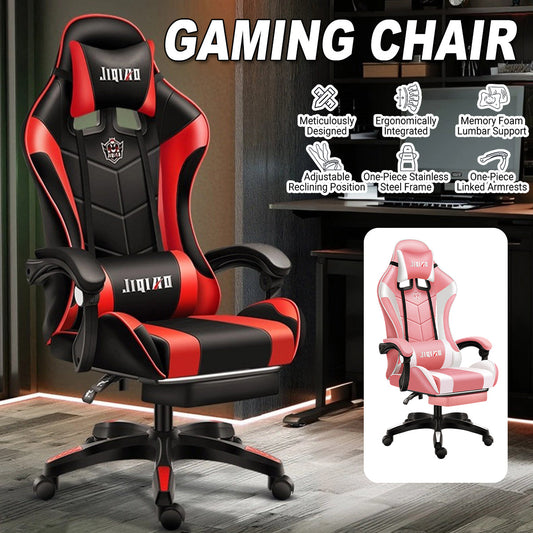 Gaming Chair Ergonomic High Back Chair with Lumbar Support Pillow and Headrest-0