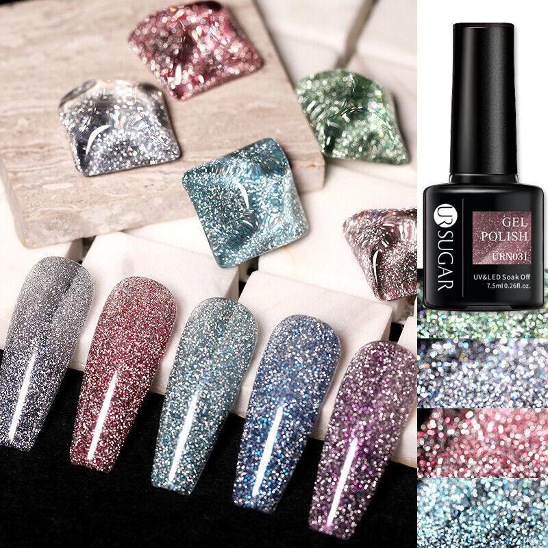 Glitter Nail Gel Polish UV LED Soak Off Varnish Colour Manicure Top Base Coat