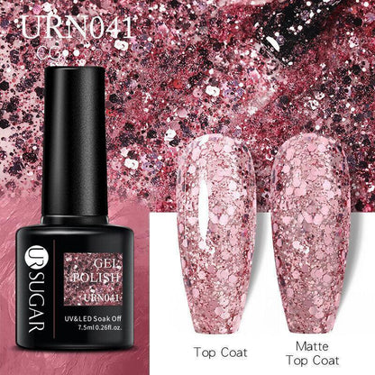 Glitter Nail Gel Polish UV LED Soak Off Varnish Colour Manicure Top Base Coat