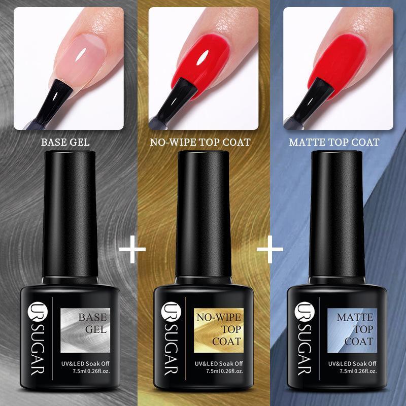Glitter Nail Gel Polish UV LED Soak Off Varnish Colour Manicure Top Base Coat