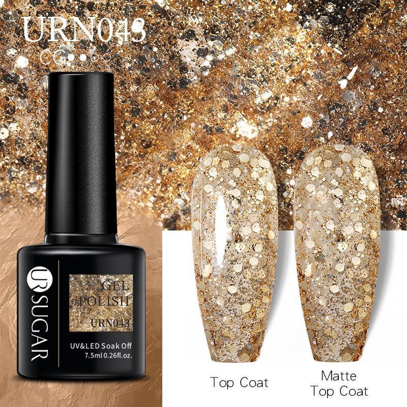 Glitter Nail Gel Polish UV LED Soak Off Varnish Colour Manicure Top Base Coat