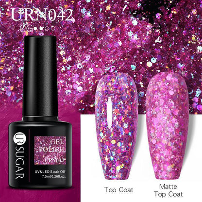 Glitter Nail Gel Polish UV LED Soak Off Varnish Colour Manicure Top Base Coat