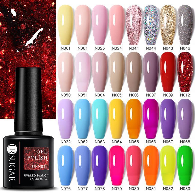 Glitter Nail Gel Polish UV LED Soak Off Varnish Colour Manicure Top Base Coat