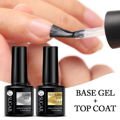 Glitter Nail Gel Polish UV LED Soak Off Varnish Colour Manicure Top Base Coat