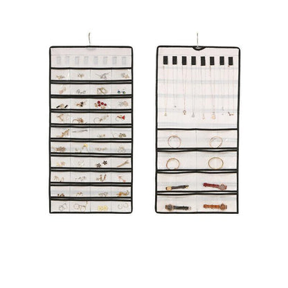48 Pockets Jewelry Hanging Storage Organizer Holder Earring Display Pouch Bag
