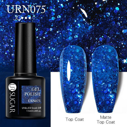 Glitter Nail Gel Polish UV LED Soak Off Varnish Colour Manicure Top Base Coat