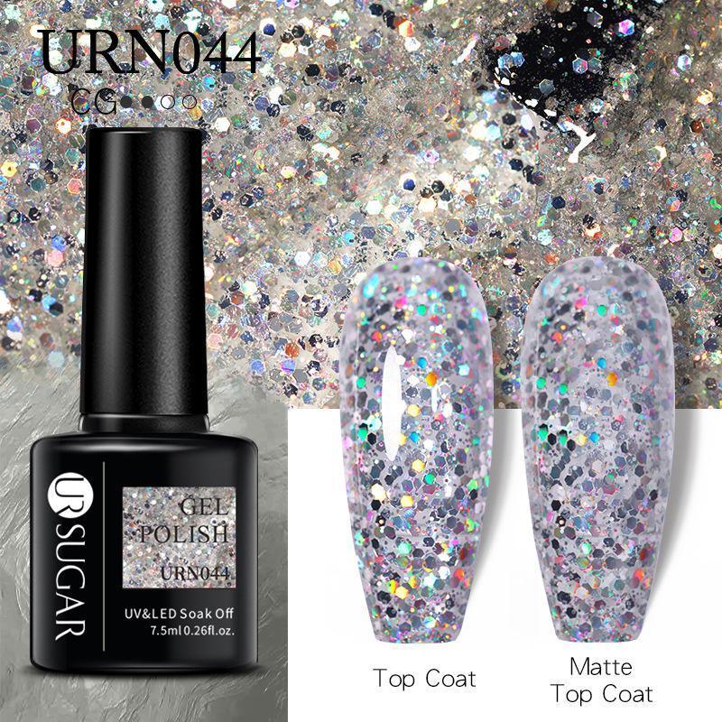 Glitter Nail Gel Polish UV LED Soak Off Varnish Colour Manicure Top Base Coat
