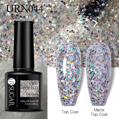 Glitter Nail Gel Polish UV LED Soak Off Varnish Colour Manicure Top Base Coat