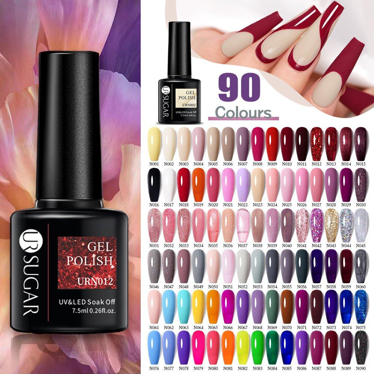 Glitter Nail Gel Polish UV LED Soak Off Varnish Colour Manicure Top Base Coat