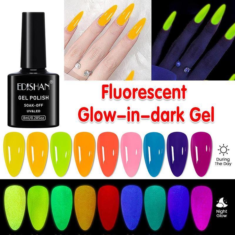 8ml Fluorescent Glow-In-Dark Gel Soak Off UV LED Nail Art Varnish DIY Luminous