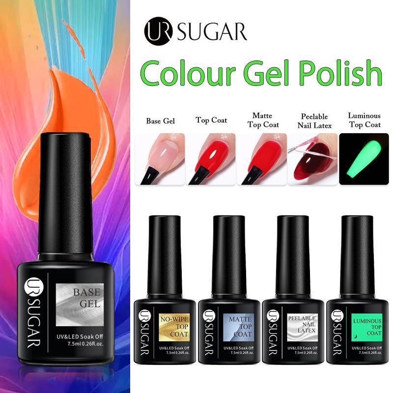 Glitter Nail Gel Polish UV LED Soak Off Varnish Colour Manicure Top Base Coat