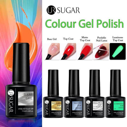 Glitter Nail Gel Polish UV LED Soak Off Varnish Colour Manicure Top Base Coat