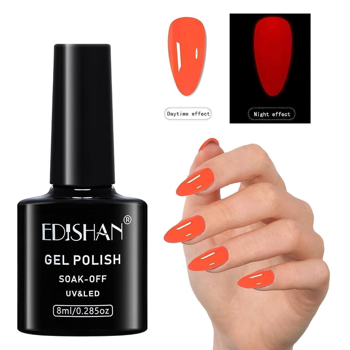 8ml Fluorescent Glow-In-Dark Gel Soak Off UV LED Nail Art Varnish DIY Luminous