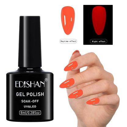 8ml Fluorescent Glow-In-Dark Gel Soak Off UV LED Nail Art Varnish DIY Luminous