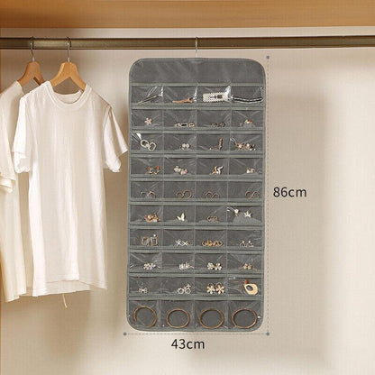 48 Pockets Jewelry Hanging Storage Organizer Holder Earring Display Pouch Bag