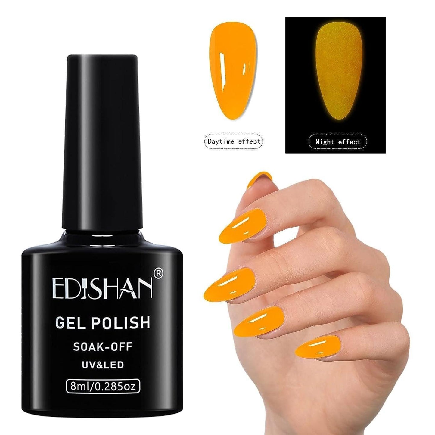 8ml Fluorescent Glow-In-Dark Gel Soak Off UV LED Nail Art Varnish DIY Luminous