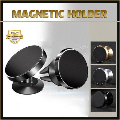 360-degree Rotating Phone Holder for Car Air Vent with Secure Gold Clip Mount-0
