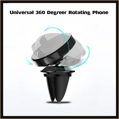 360-degree Rotating Phone Holder for Car Air Vent with Secure Gold Clip Mount-3