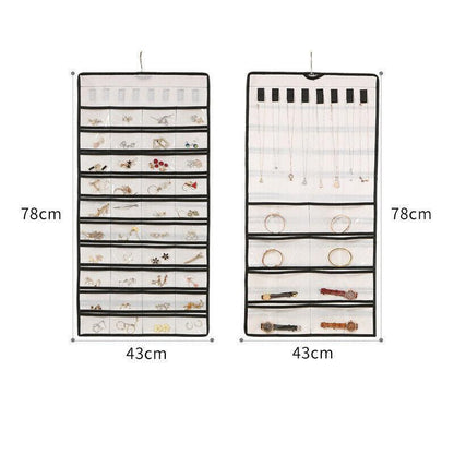 48 Pockets Jewelry Hanging Storage Organizer Holder Earring Display Pouch Bag