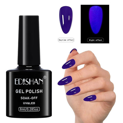 8ml Fluorescent Glow-In-Dark Gel Soak Off UV LED Nail Art Varnish DIY Luminous