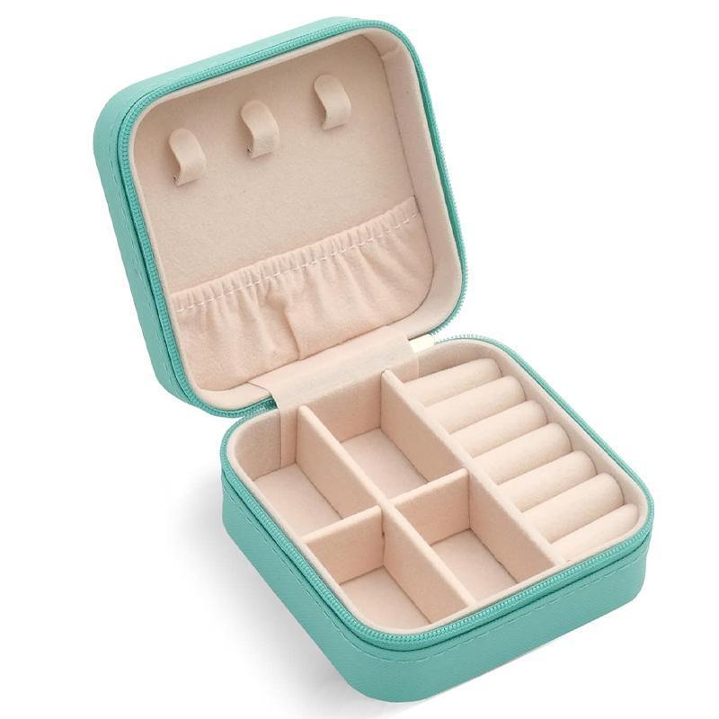 Travel Jewelry Organizer Box Portable Leather Storage Ornaments Ring Earrings