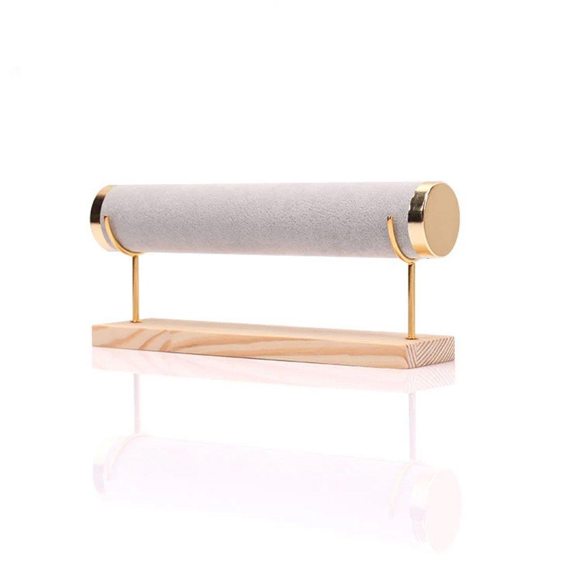 Wooden Bracelet Display Stand Single Tier Watch Bangle Holder Organizer Jewelry
