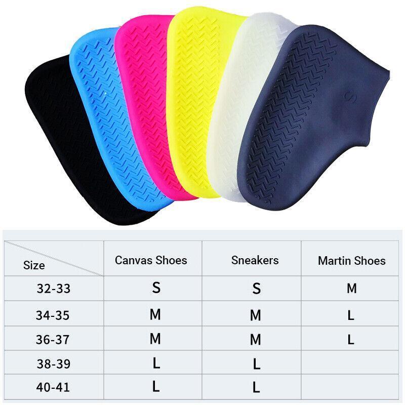 Shoe Cover Waterproof Silicone Non Slip Rain Water Rubber Foot Boot Overshoe M Size-2