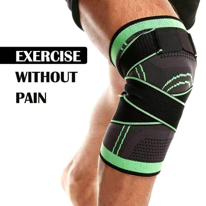 Green AOLIKES 3D Knee Support Brace Compression Sleeve Arthritis Pain Relief Gym-2