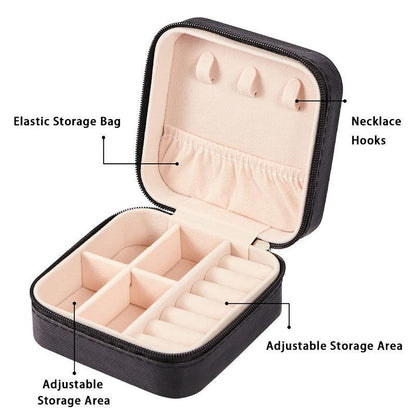 Travel Jewelry Organizer Box Portable Leather Storage Ornaments Ring Earrings