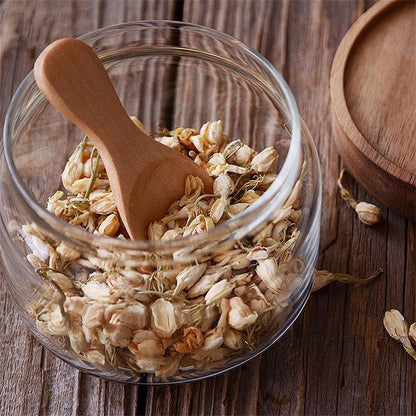 5PCS Mini Wooden Spoons Natural Wood Spice Condiment Dessert Scoops-4