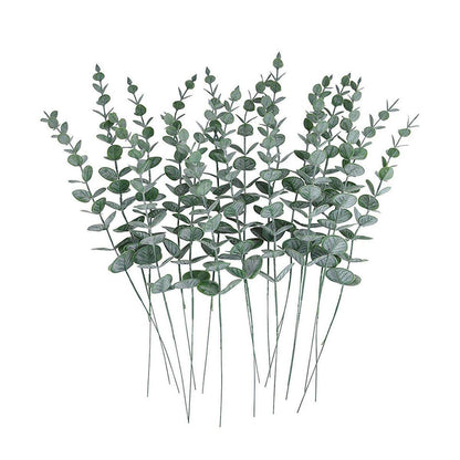 20PCS Eucalyptus Plastic Leaves Holiday Christmas Decor Wedding Home Flowers