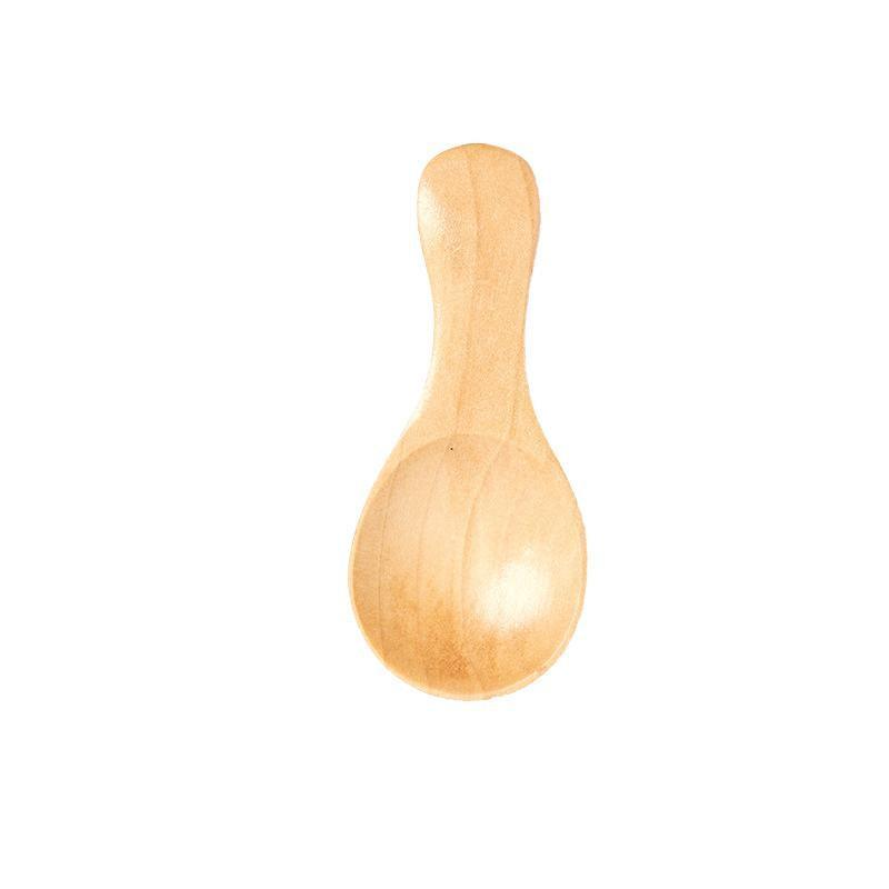 5PCS Mini Wooden Spoons Natural Wood Spice Condiment Dessert Scoops-5